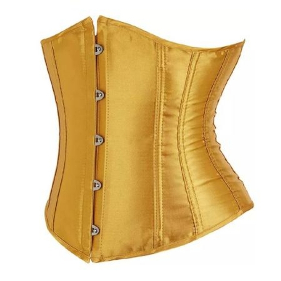 Vintage-Underbust Corsets Women's Gothic Classic Satin Lace Up Boned Bustier - Picture 9 of 9
